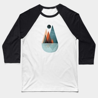 Scandi Mountains in Teal and Orange Baseball T-Shirt